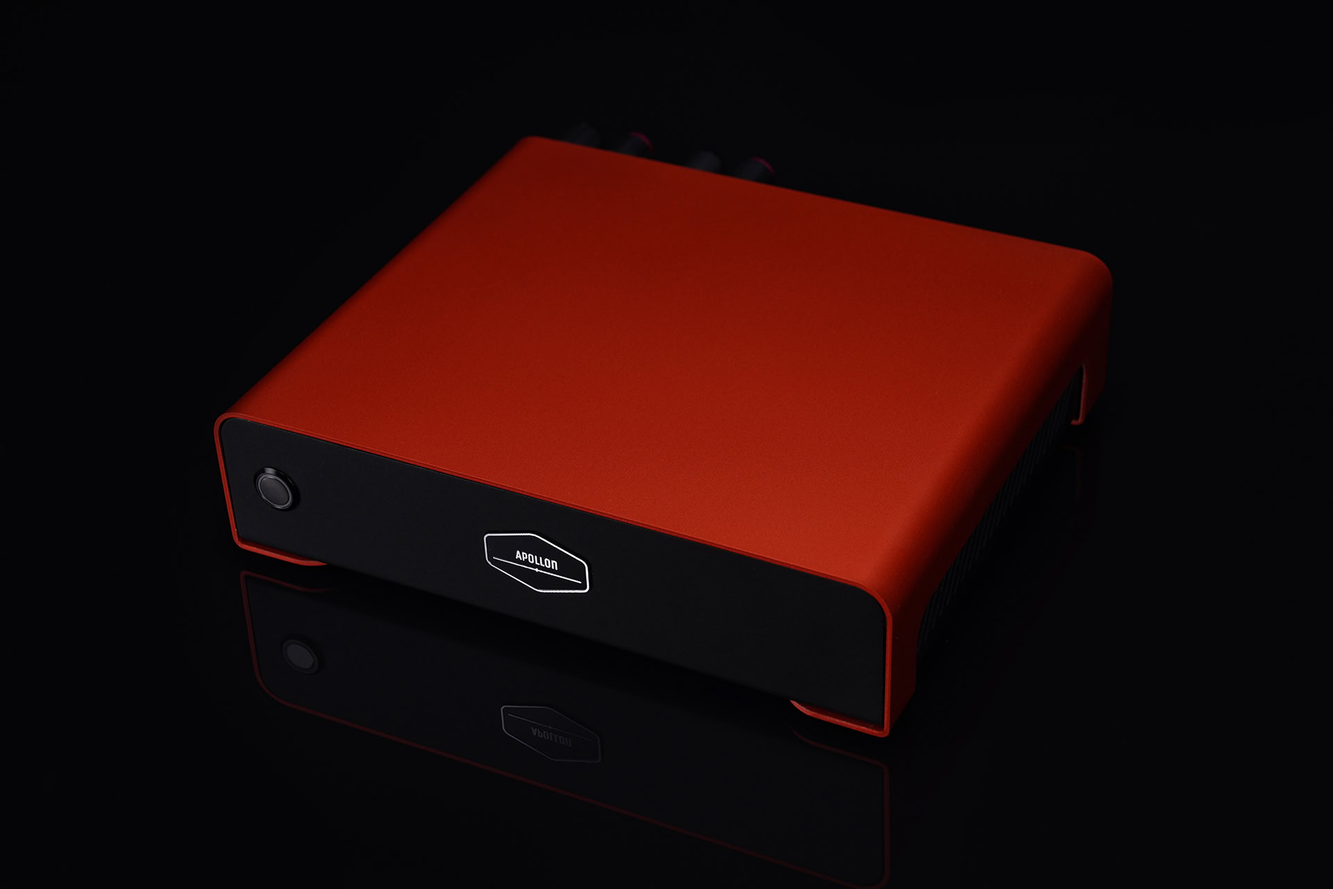 Hypex NC502MP Stereo Amplifier Red Anodized Front Side View Apollon Audio