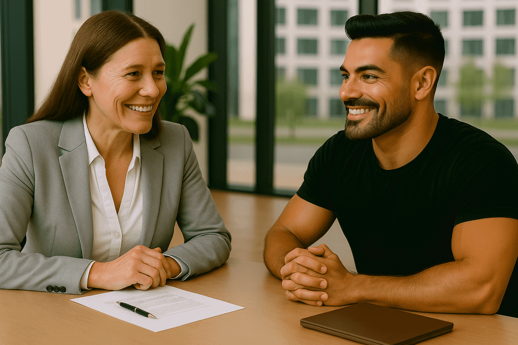Técnico de manitas para empresas en Barcelona realizando mantenimiento en una oficina moderna