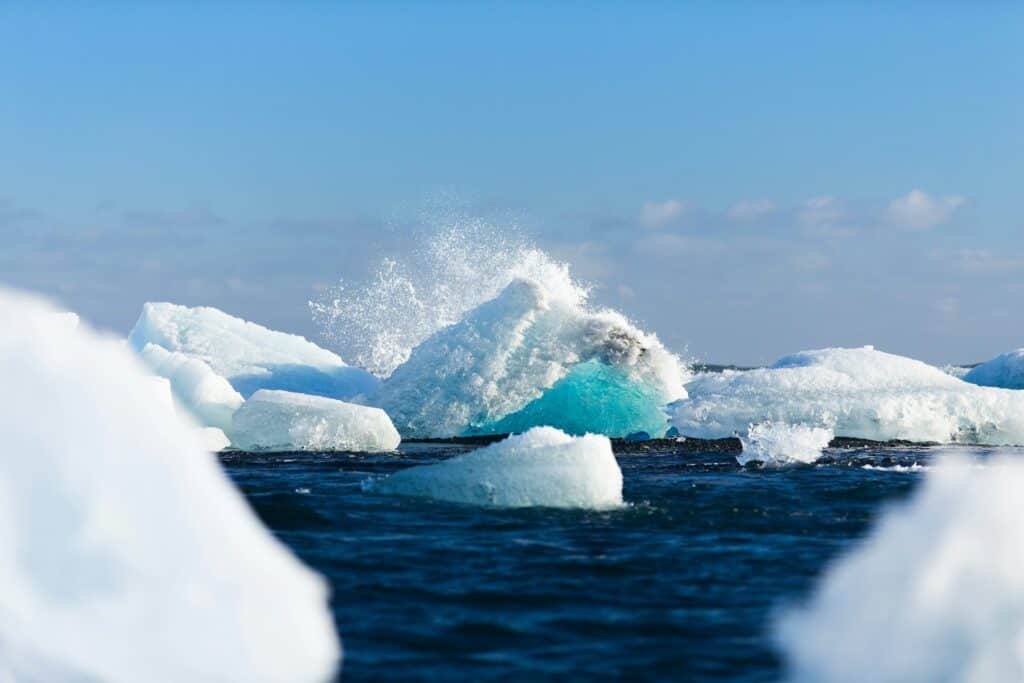 Polar ice caps melting in the arctic