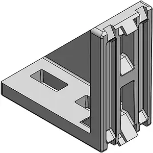 Équerre double 40x80 pour profilé aluminium