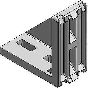 Équerre double 45x90 pour profilé aluminium