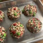 Freshly baked Festive Holiday Cookies featuring colorful confetti sprinkles, perfectly golden edges, and a soft, chewy center, ready to enjoy
