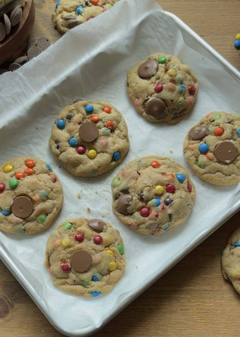 Gooey M&M cookies