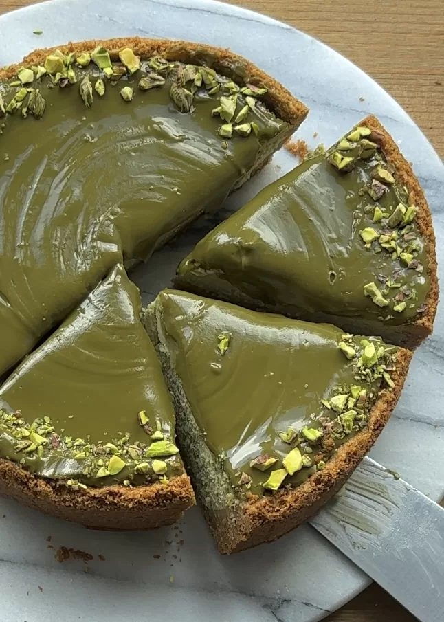 Baked Pistachio Vanilla Bean Cheesecake