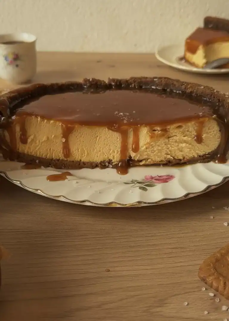 Salted Caramel Baked Cheesecake