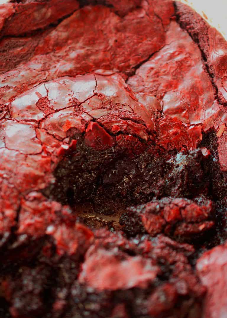 Red velvet brownie pudding