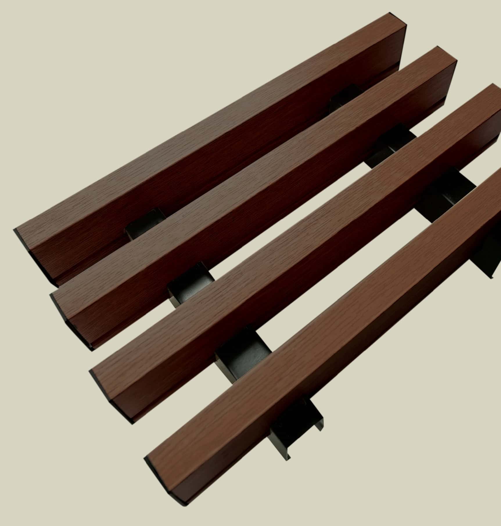 ระแนงโลหะลายไม้ ขนาด 20x50x4000mm. สีวอลนัท (Walnut)