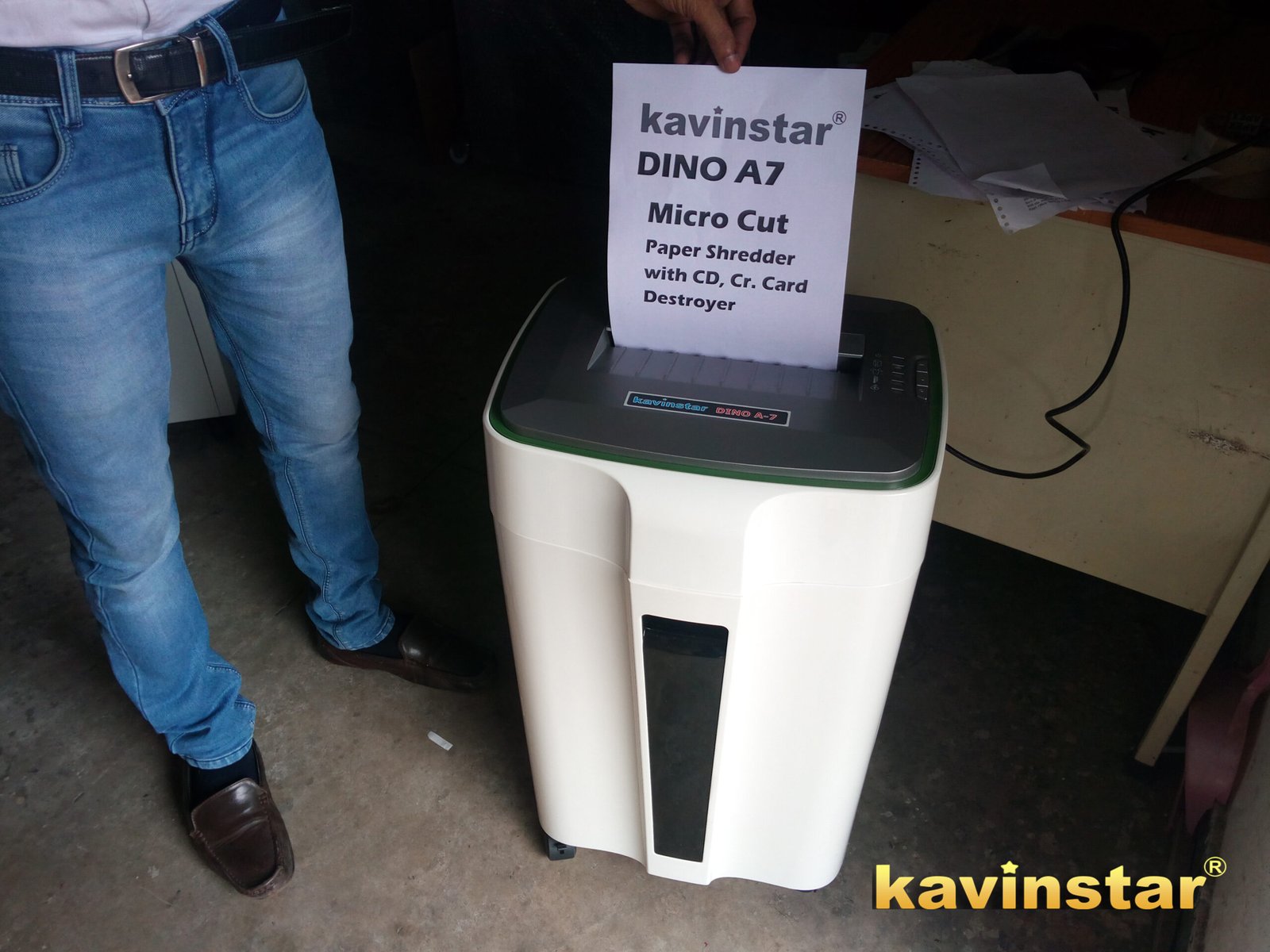 Kavinstar DINO A7 High Security Paper Shredder Machine Shred Upto 15-17 Sheets (70gsm) with Separate Slot for CD, Cr. Card (Noiseless) - Image 4