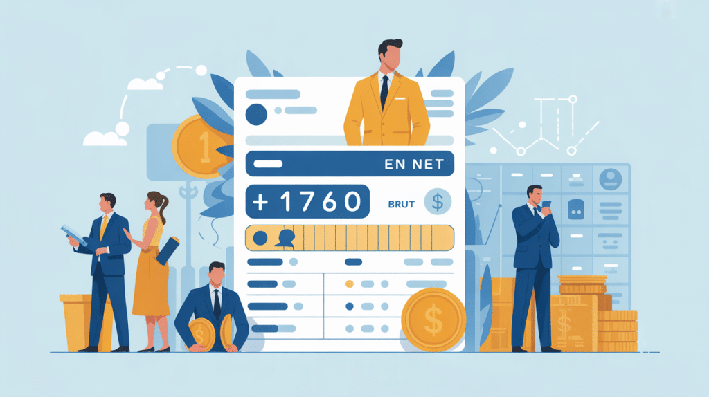 Illustration professionnelle 1760 brut en net fiche de paie