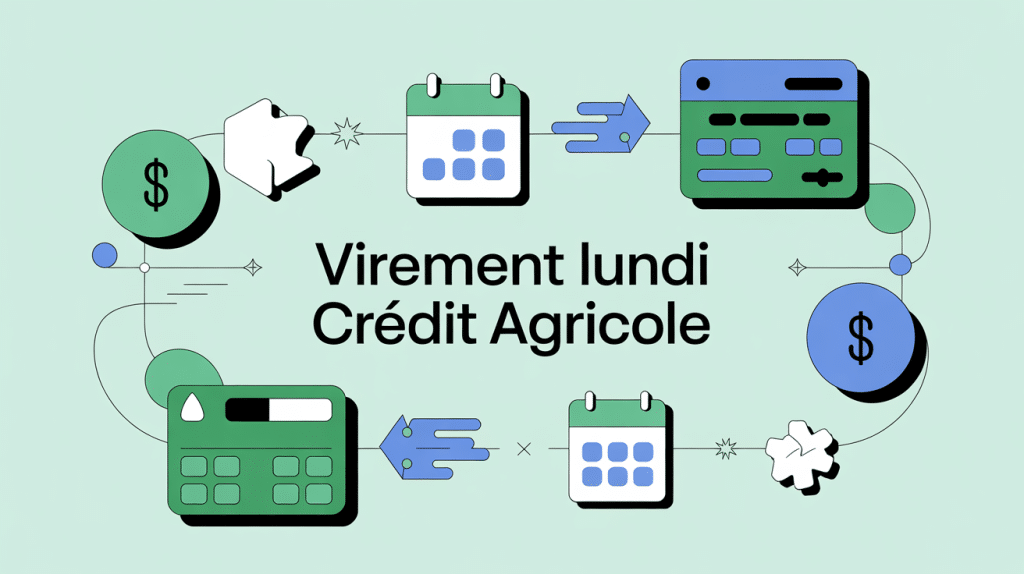 Mécanisme virement le lundi Crédit Agricole illustration
