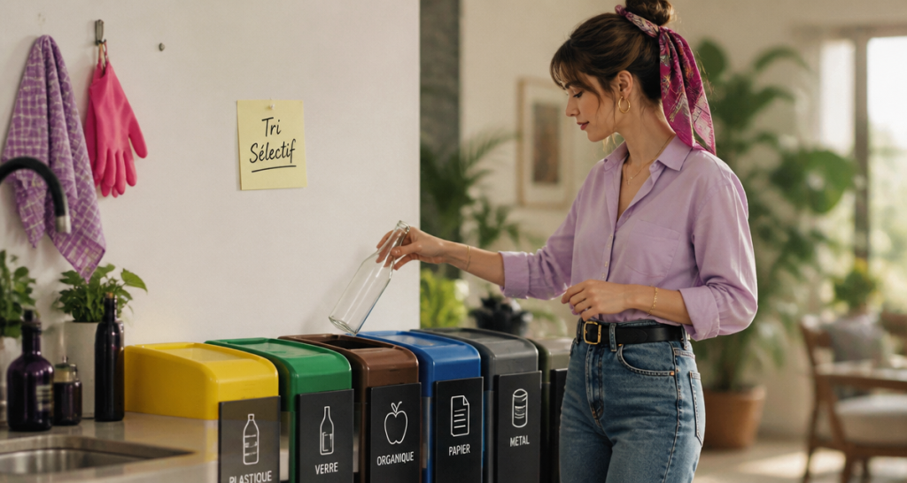 couleur poubelle tri selectif en cuisine