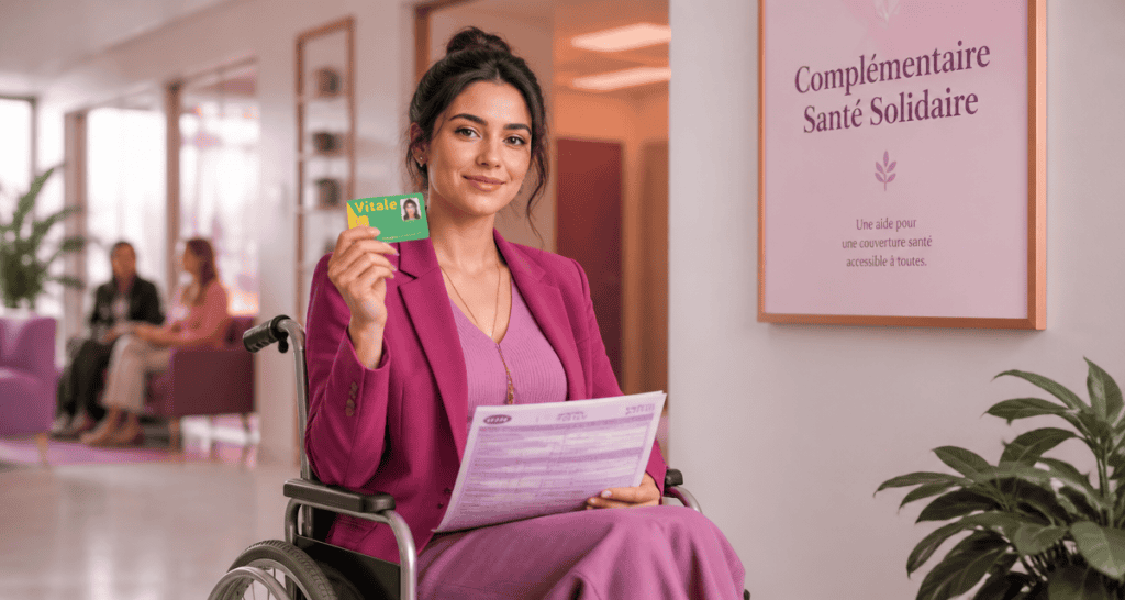 couverture santé solidaire aah automatique femme fauteuil