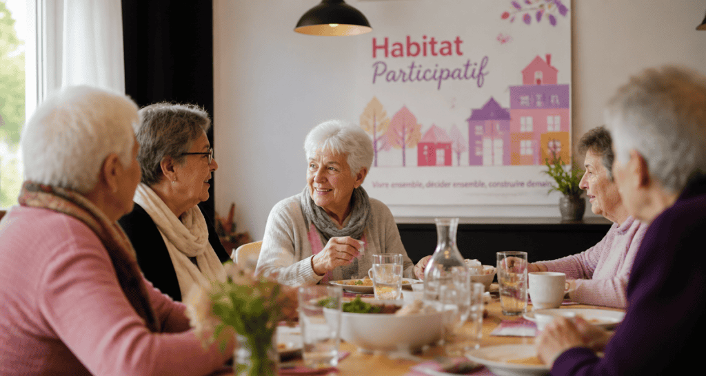 habitat participatif seniors autour d'une table
