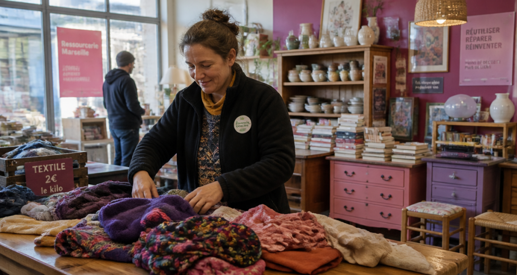 Ressourcerie Marseille bénévole tri vêtements