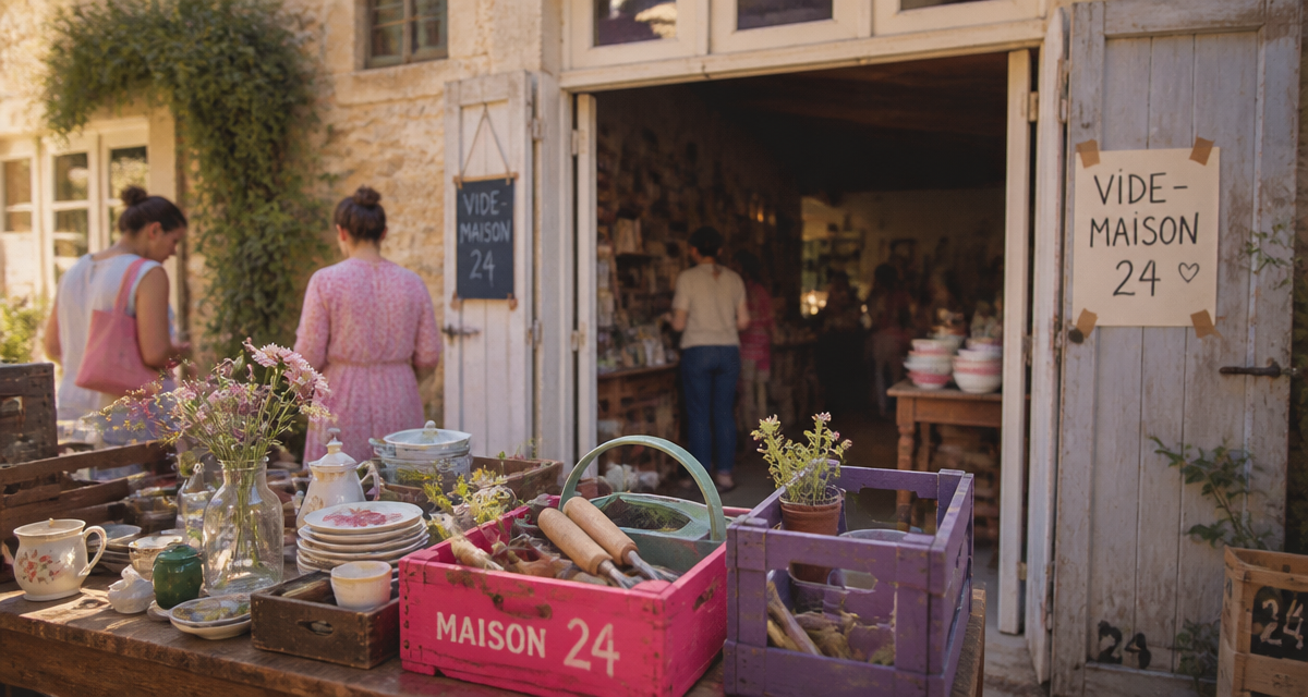 vide maison 24 table bibelots Dordogne