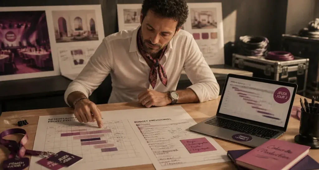Chef de projet événementiel : rétroplanning et budget en réunion