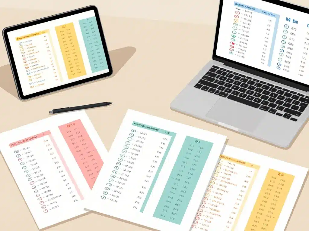 tableau de conversion min, exemples tableaux pour usages rapides