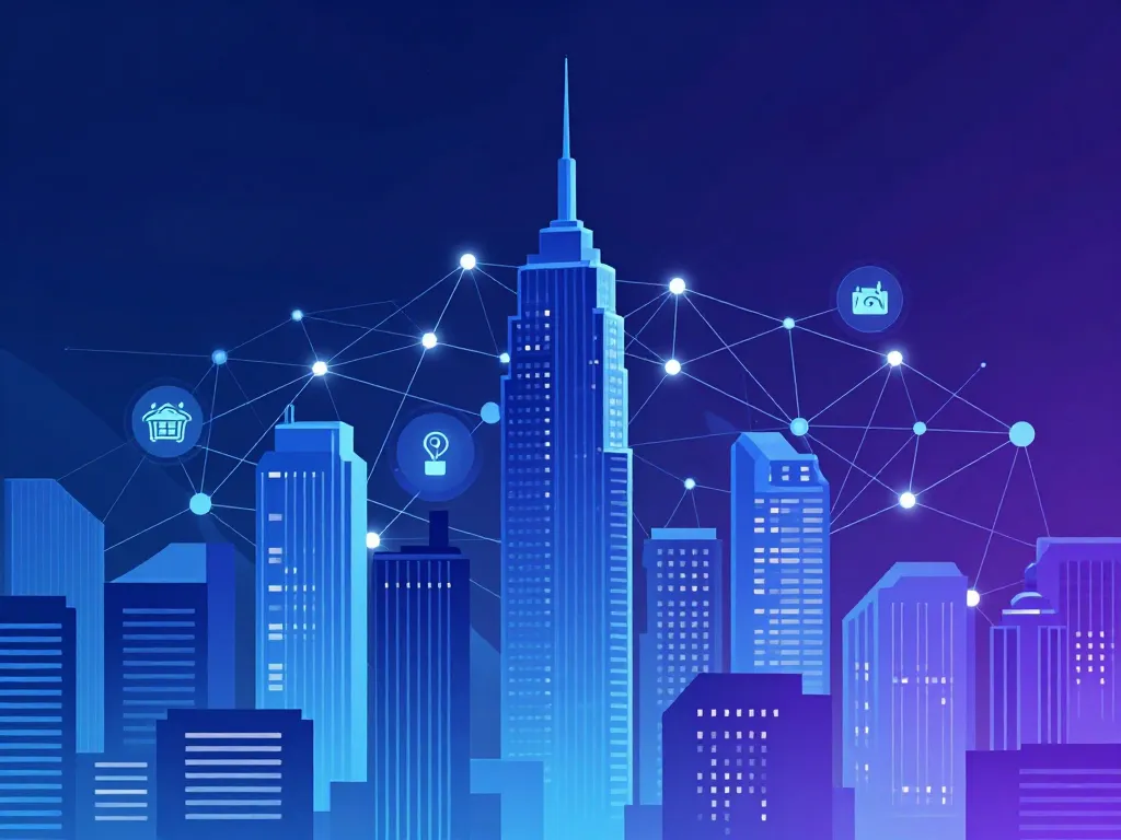 urban web ville connectée réseaux illustration