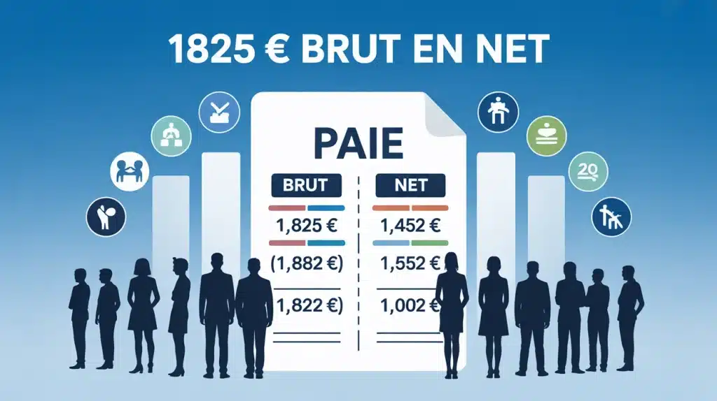 1825 brut en net fiche de paie