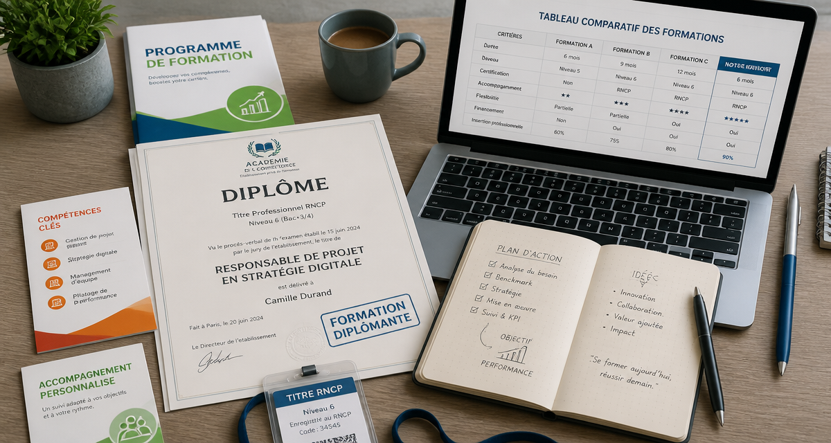 formation diplomante documents sur bureau