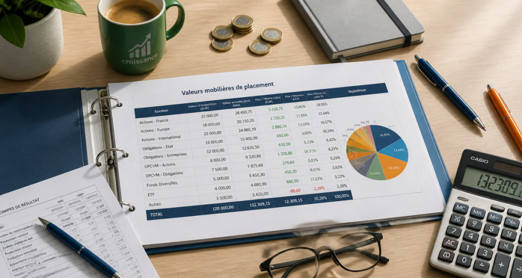 valeur mobiliere de placement sur bureau