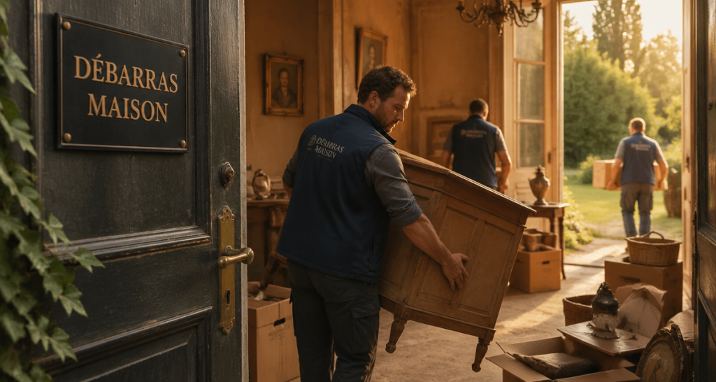entreprise qui vide les maisons équipe débarras