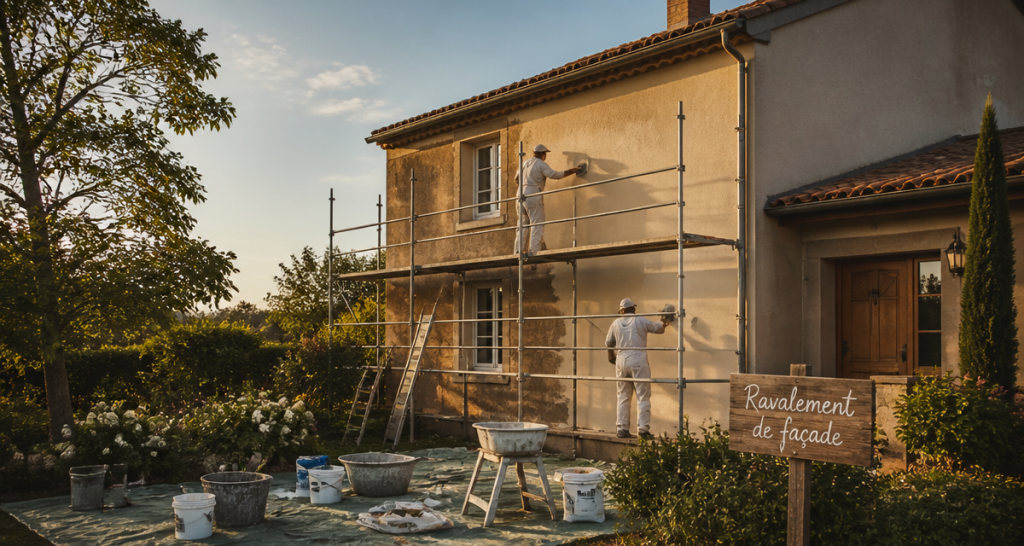prix ravalement façade maison 100m2 échafaudage artisan