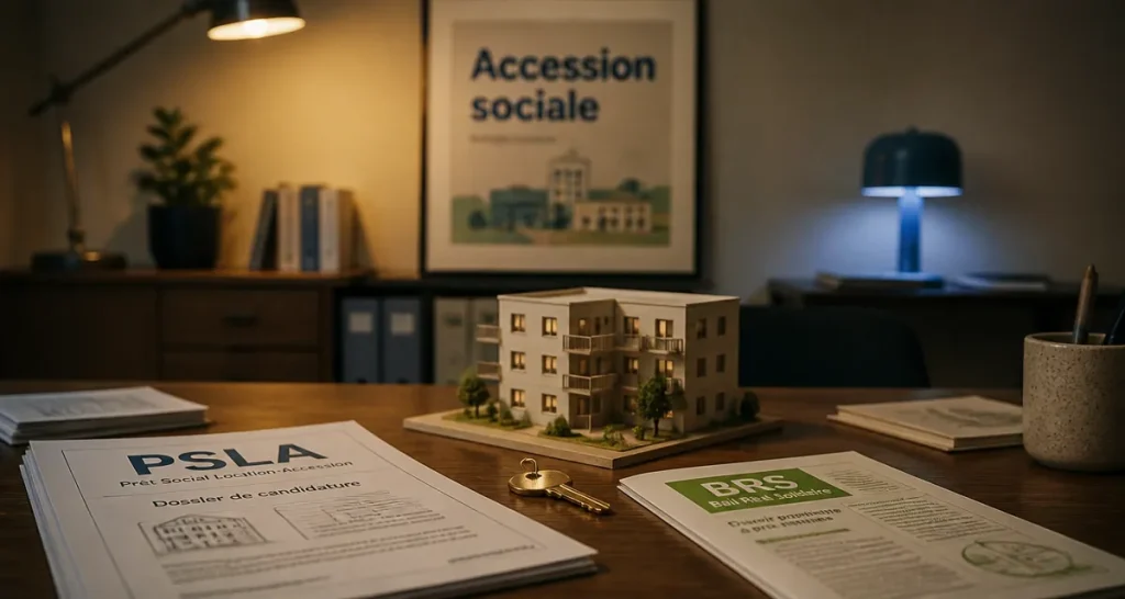Accession propriété sociale : dossier PSLA et BRS sur table, clé