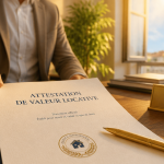 attestation de valeur locative posée sur bureau