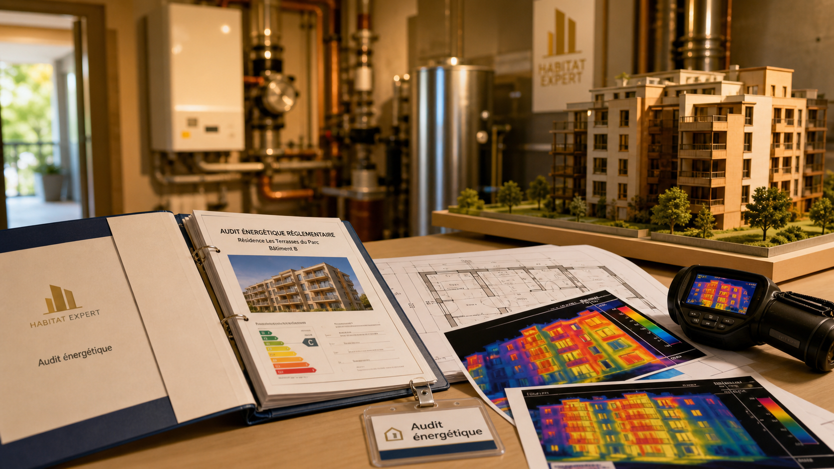 Audit energetique copropriété : plans et caméra thermique