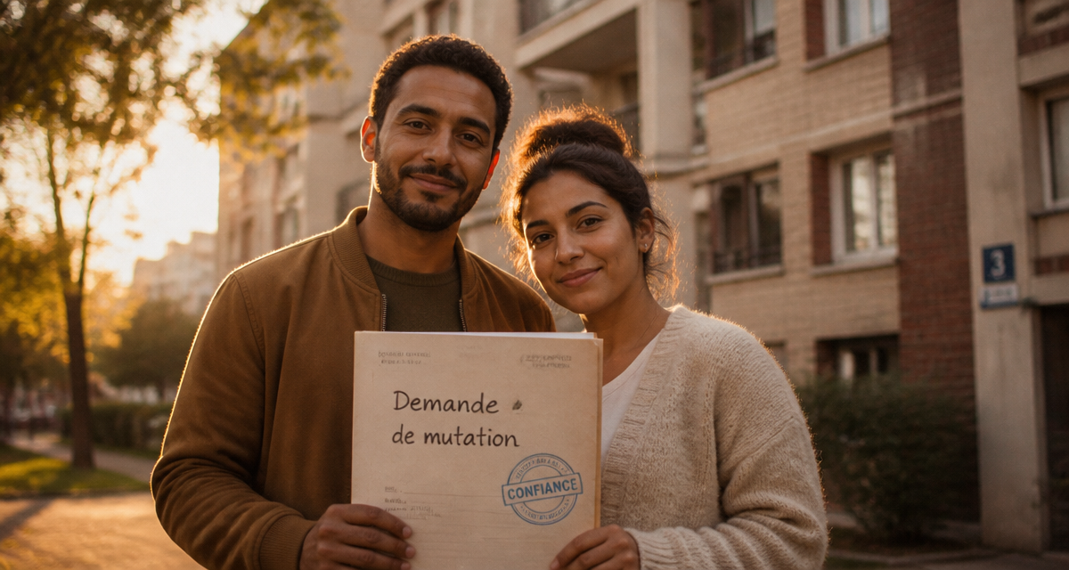 Mutation logement même bailleur devant HLM, dossier en main