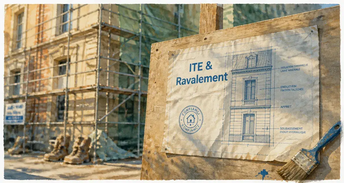 Obligation isolation extérieure immeuble ancien, 3 dérogations et ITE sur échafaudage