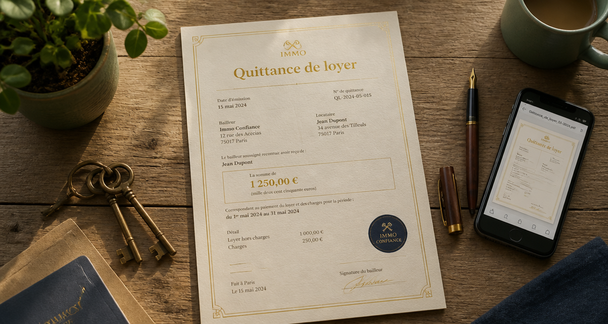 quittance de loyer pdf gratuit sur bureau