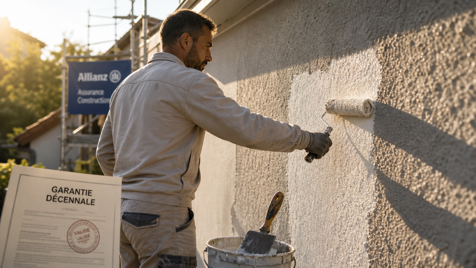 Décennale peintre : application peinture façade, rouleau et garantie décennale