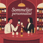 illustration sommelier personnalisé table dégustation