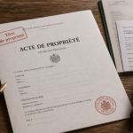 acte de propriété maison avec clés et tampon