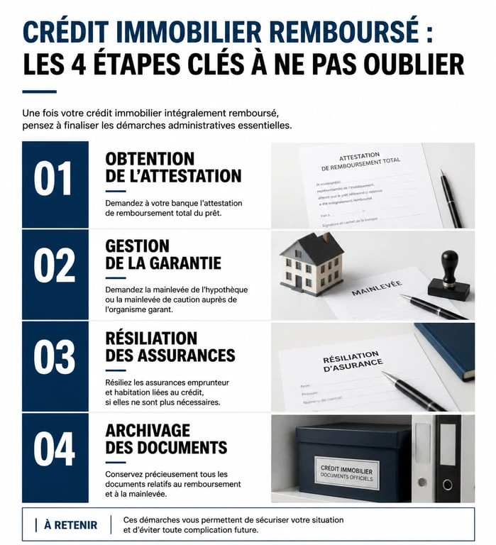 Étapes administratives après avoir fini de payer son crédit immobilier