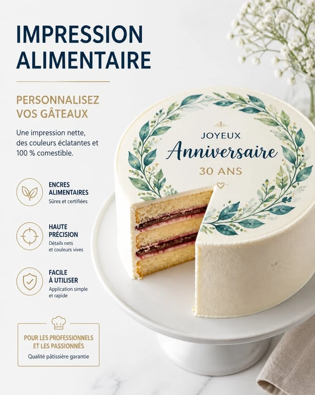 Layer cake avec impression alimentaire personnalisée