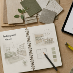 mon amenagement maison flat-lay bureau materiaux