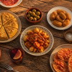 recette des tapas espagnol sur table rustique