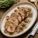 recette filet mignon de veau gastronomique, sauce morilles, polenta et légumes