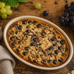 recette au raisin clafoutis doré et raisins frais
