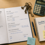 vente locative contrat et clés sur table
