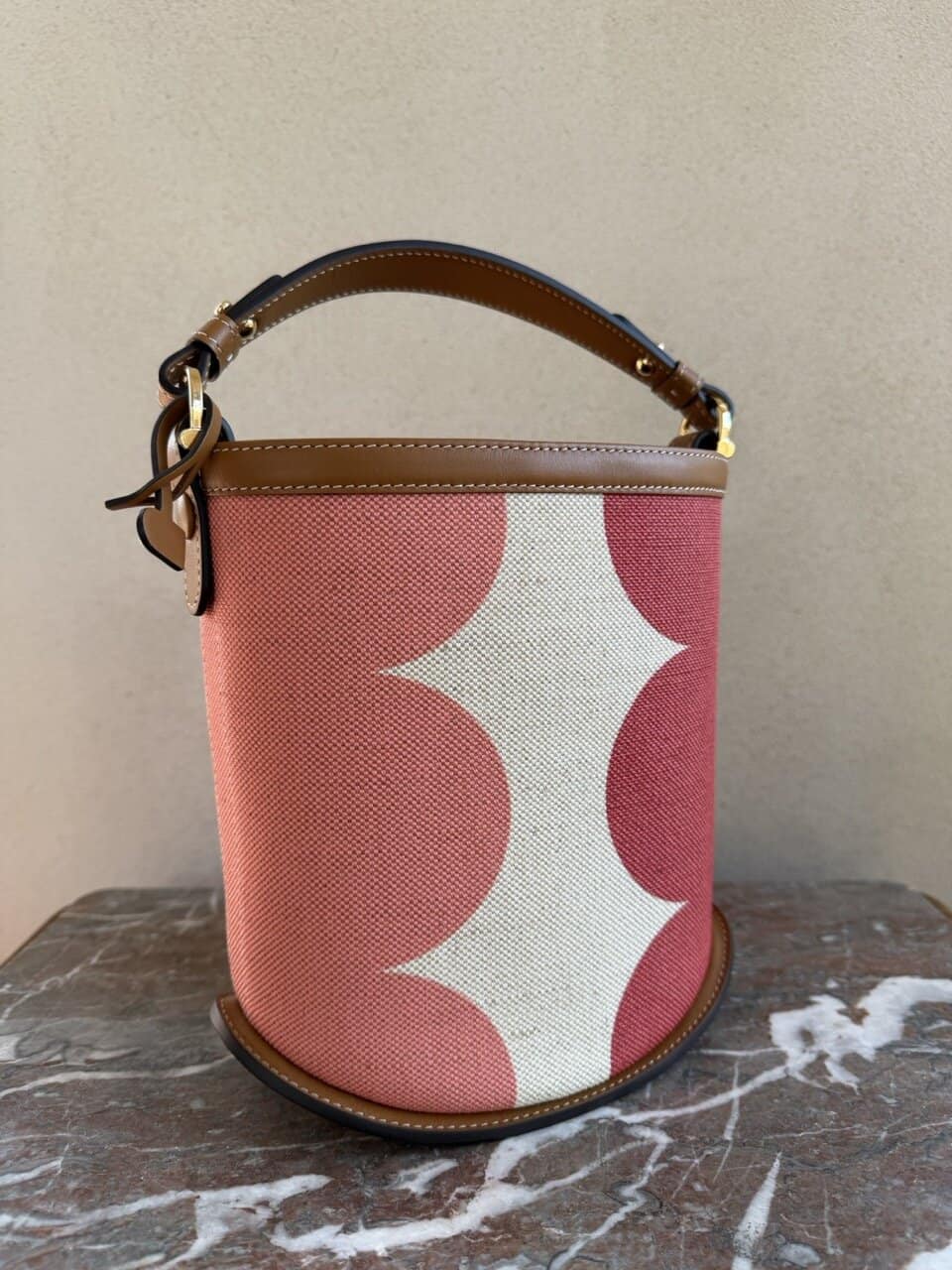 Le Pin Mini Bucket Natural Canvas Calf - NIEUW - Afbeelding 23