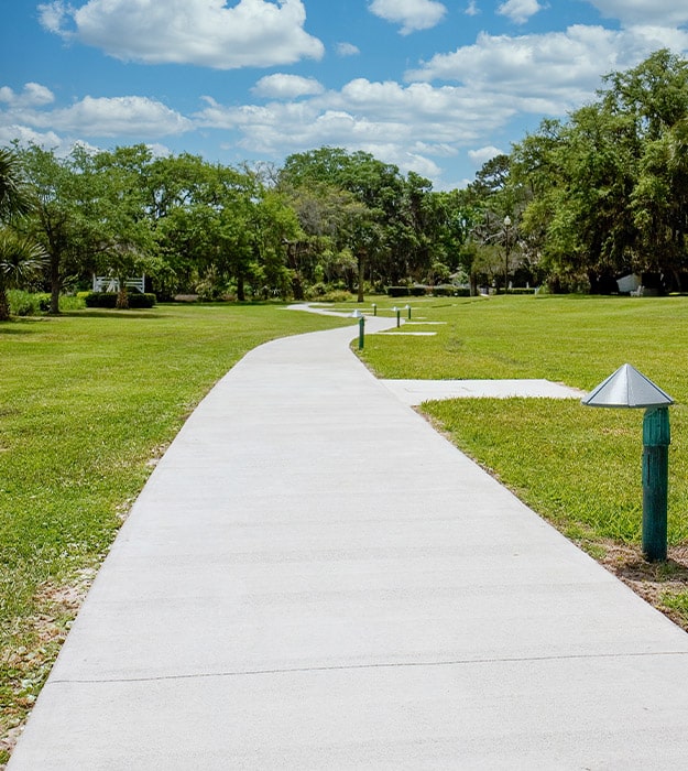 Clean sidewalk in Edmonton Park