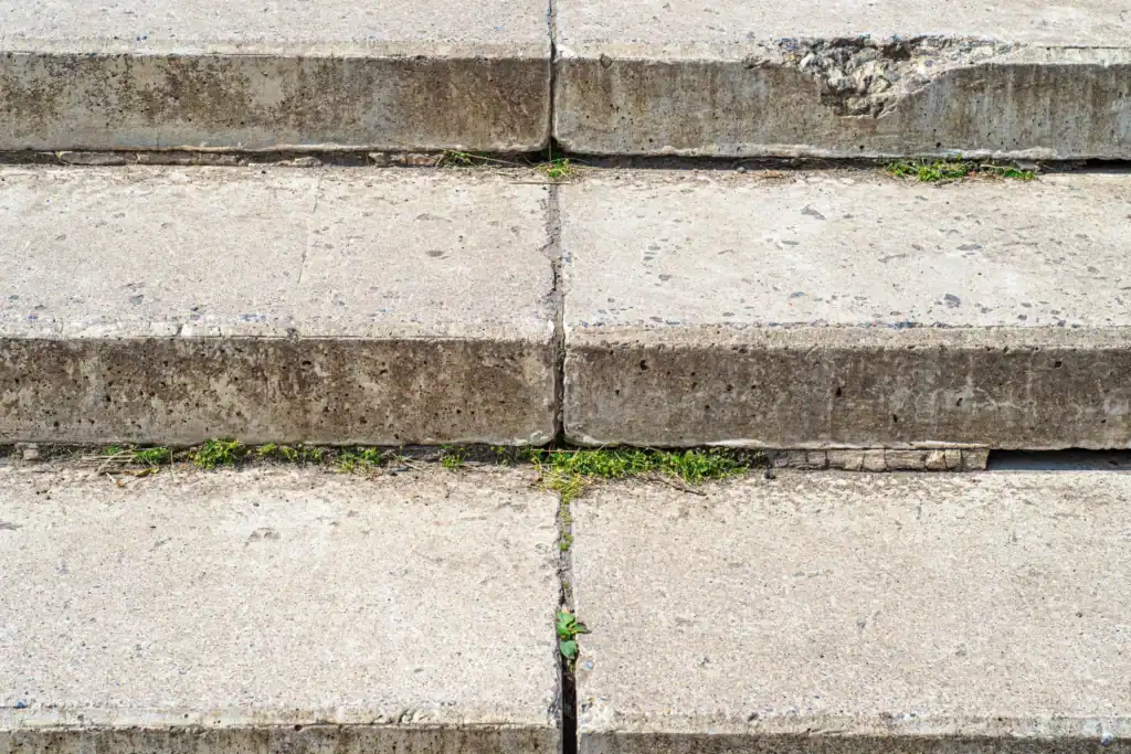 formed concrete steps with rebar reinforcement before concrete placement