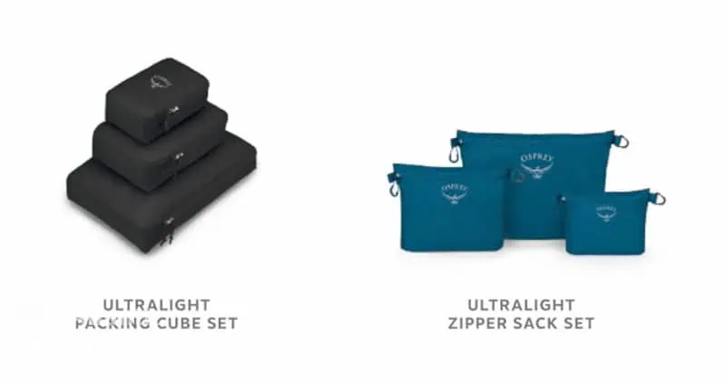 Backpacks for air travel - packing cubes that can help you stay organized.