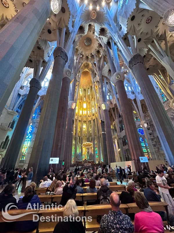 3 days in Barcelona should include this landmark: inside the Sagrada Familia basilica.