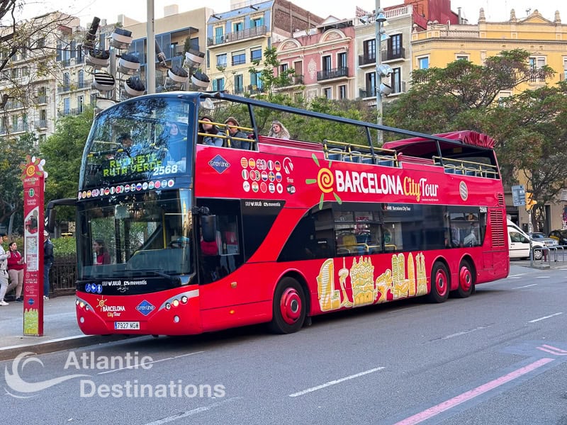 Use the hop-on hop-off bus tour to start your 3 days in Barcelona.