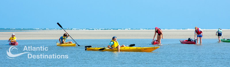 Crystal Coast ecotours  kayaks in the surf
